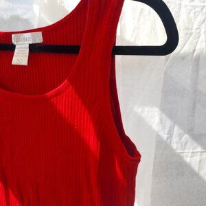 Red Ribbed Tank Top